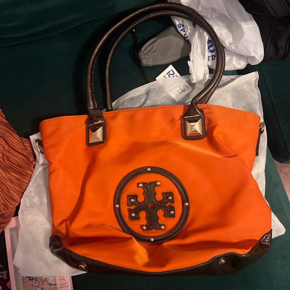 Tory Burch Nylon Orange Purse